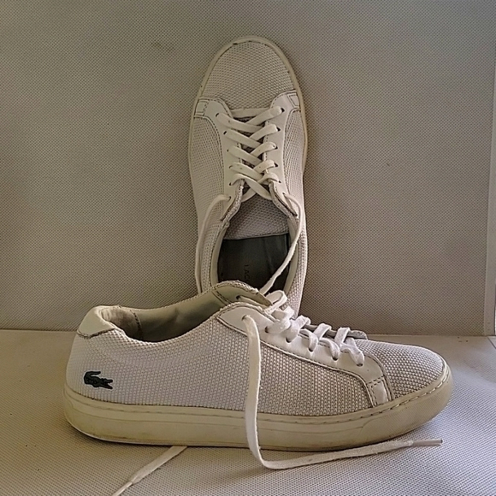 LADIES LACOSTE L.12.12 WHITE SNEAKERS (sz 6-1/2)